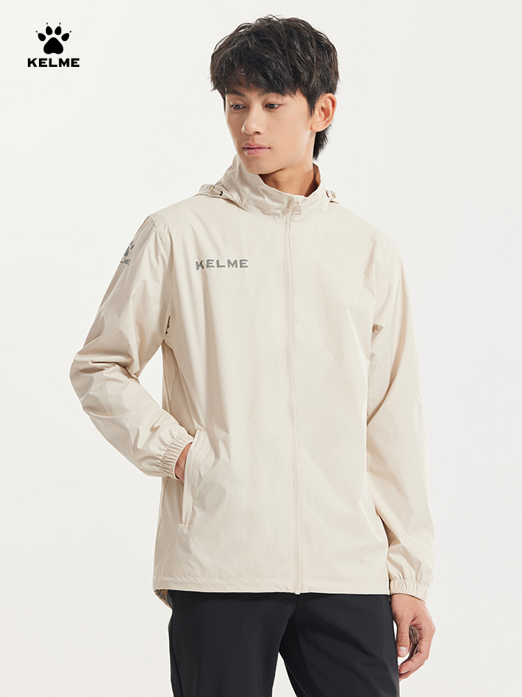 Reflective Jacket Running - Kelme เสื้อกันลมสำหรับผู้ชาย, เสื้อกันลมสำหรับเล่นฟุตบอลกันน้ำวิ่งกลางแจ้ง