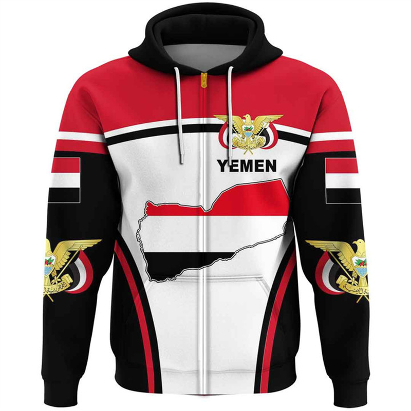 Street Fashion Zip Up Hoodie - เสื้อมีฮู้ดผู้ชายวินเทจเสื้อสเวตเชิ้ตพิมพ์ลายลายธงแนวสตรีทแฟชั่นแขนยาวทรงโอเวอร์ไซส์มีฮู้ด Y2k มีซิป