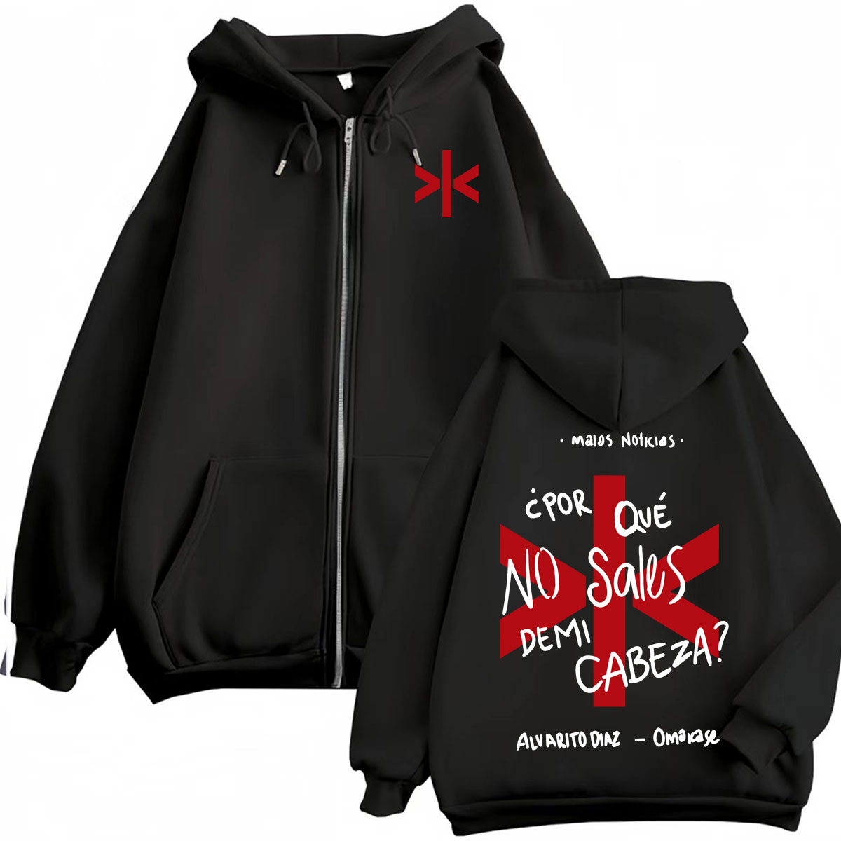 Street Fashion Zip Up Hoodie - อัลวาโร ดิแอซ โอมาคาเสะเสื้อแจ็คเก็ตพิมพ์ลายอัลบั้ม เสื้อสเวตเตอร์ผู้ชายผู้หญิงลำลองแขนยาวมีซิปฮู้ดแฟชั่นเสื้อฮู้ดมีซิปสไตล์ไฮสตรีท