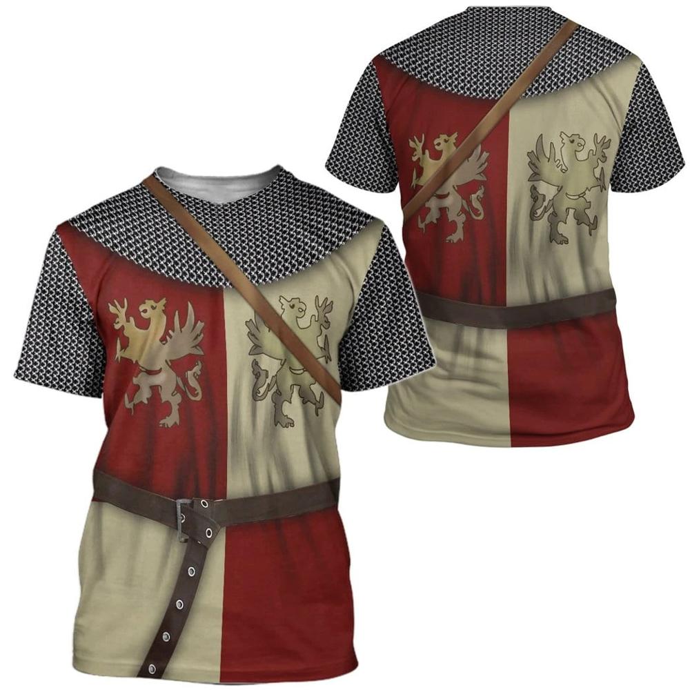 Street Fashion Harajuku - อัศวินเกราะ3D พิมพ์ผู้ชาย T เสื้อ Knights Templar