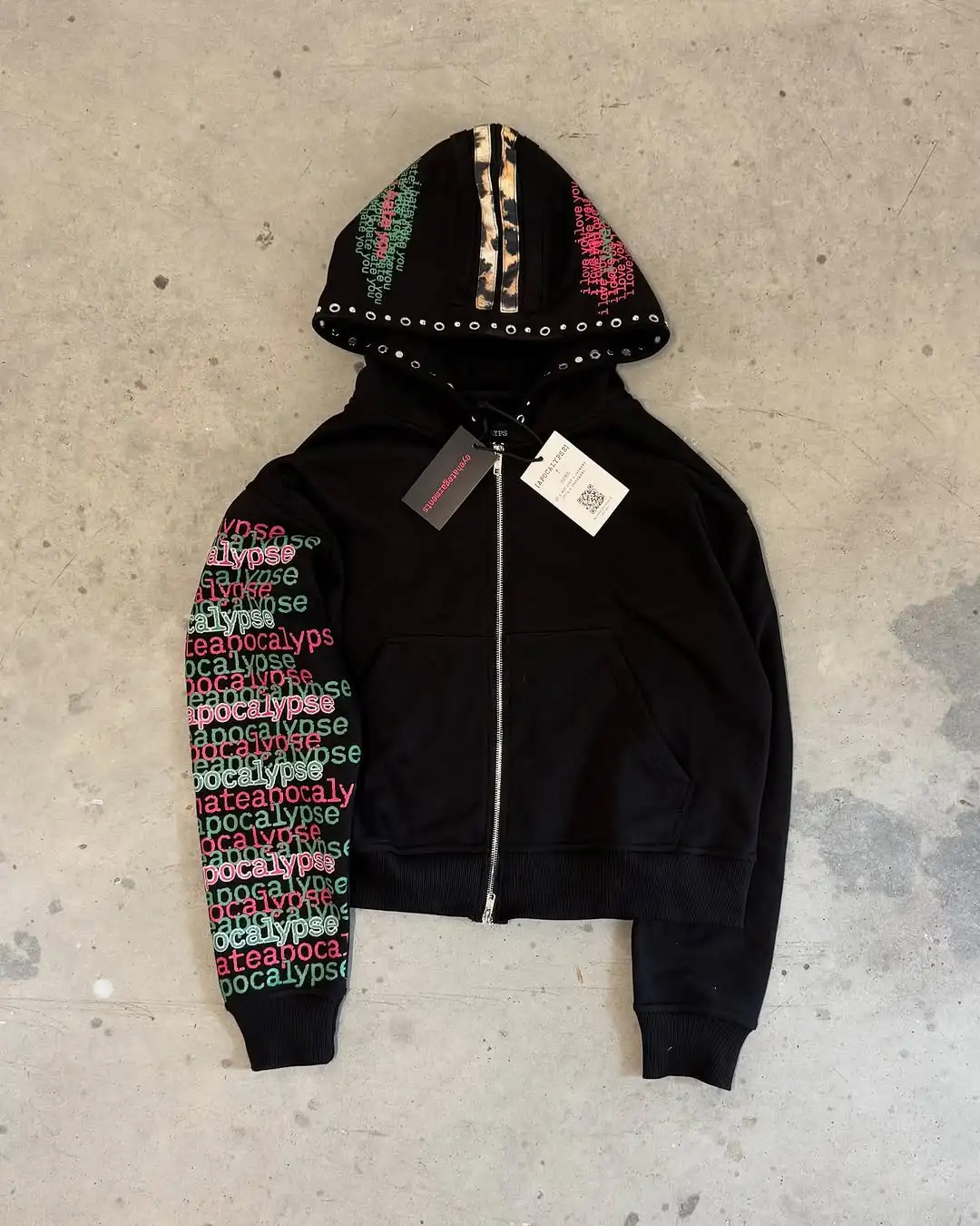 Street Fashion Zip Up Hoodie - Eyehategarment Street แฟชั่น Hoodie Harajuku แฟชั่นเสือดาวพิมพ์หลวม