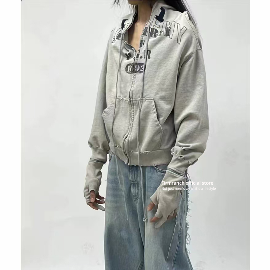 Firmranch ใหม่ฤดูใบไม้ร่วงฤดูห - Street Fashion Zip Up Hoodie บทวิจารณ์และราคา