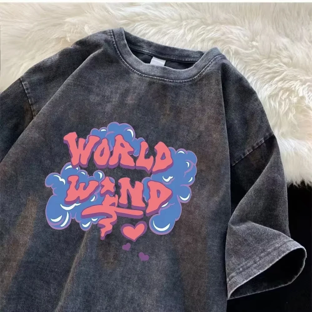 2025 ล้างน้ําVINTAGEเสื้อยืดผู - Street Fashion Trend 2025 บทวิจารณ์และราคา