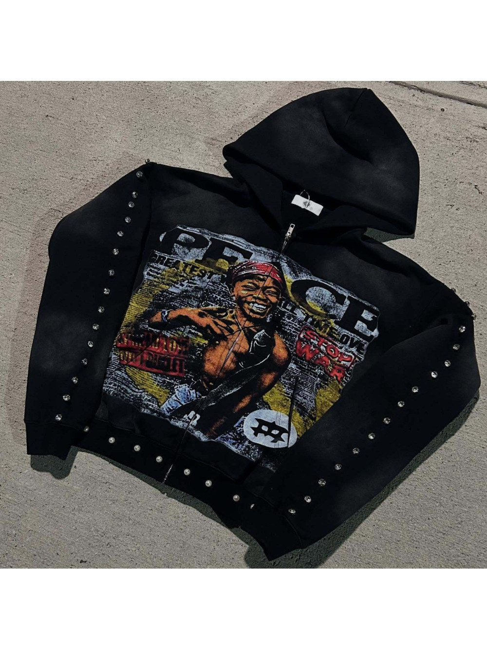 เสื้อฮู้ดดี้ฮิปฮอปสไตล์อเมริกั - Street Fashion Zip Up Hoodie บทวิจารณ์และราคา