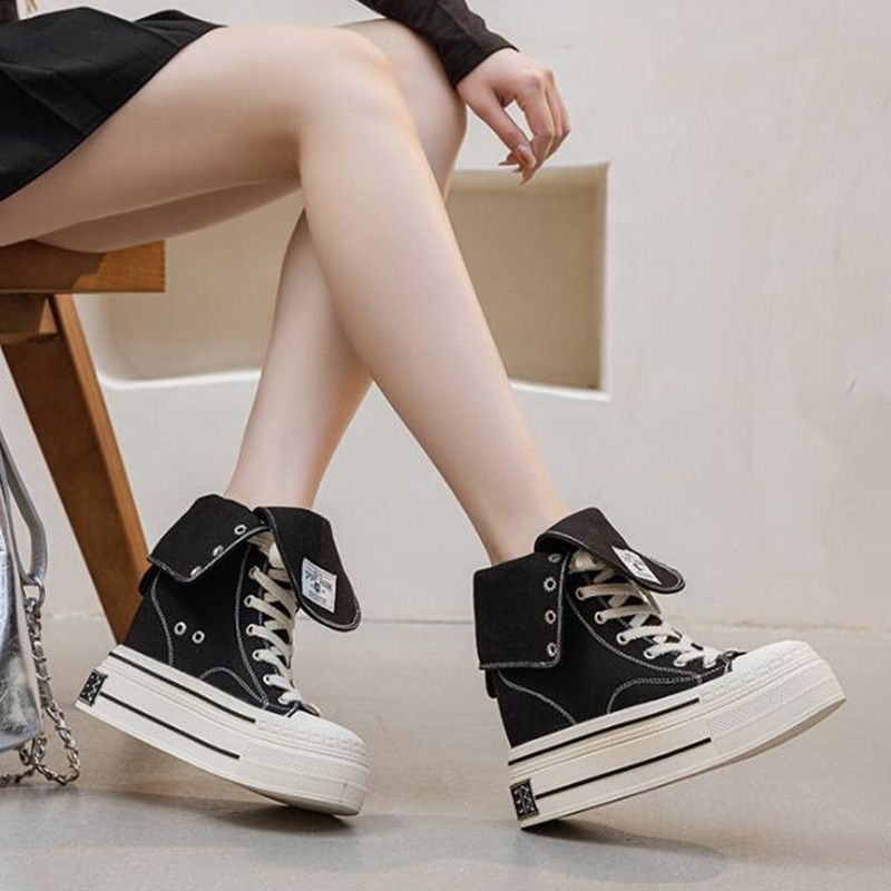 รองเท้าสเก็ตบอร์ดแบบมีรูระบายอ - Street Fashion Denim บทวิจารณ์และราคา