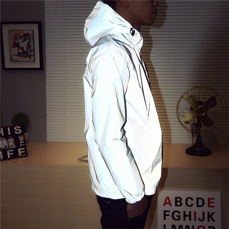 เสื้อกันลมแบบมีไฟ LED สำหรับคู - Reflective Jacket Running บทวิจารณ์และราคา
