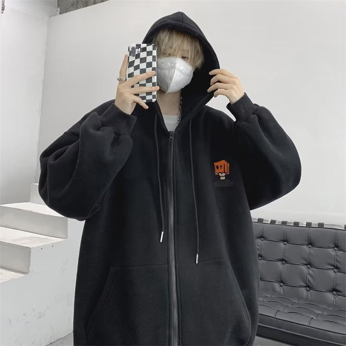 เสื้อฮู้ดดี้ผู้ชายสไตล์สตรีท ส - Street Fashion Zip Up Hoodie บทวิจารณ์และราคา
