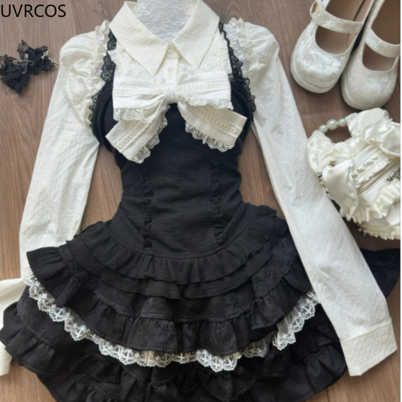 Y2kความงามLolitaสไตล์ 3 ชิ้นชุ - Street Fashion Harajuku บทวิจารณ์และราคา