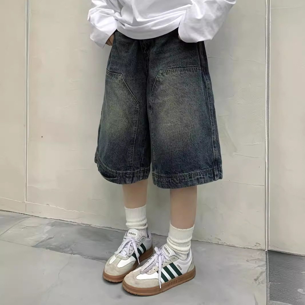 กางเกงยีนส์ขาสั้นทรงหลวมสไตล์ว - Street Fashion Denim บทวิจารณ์และราคา