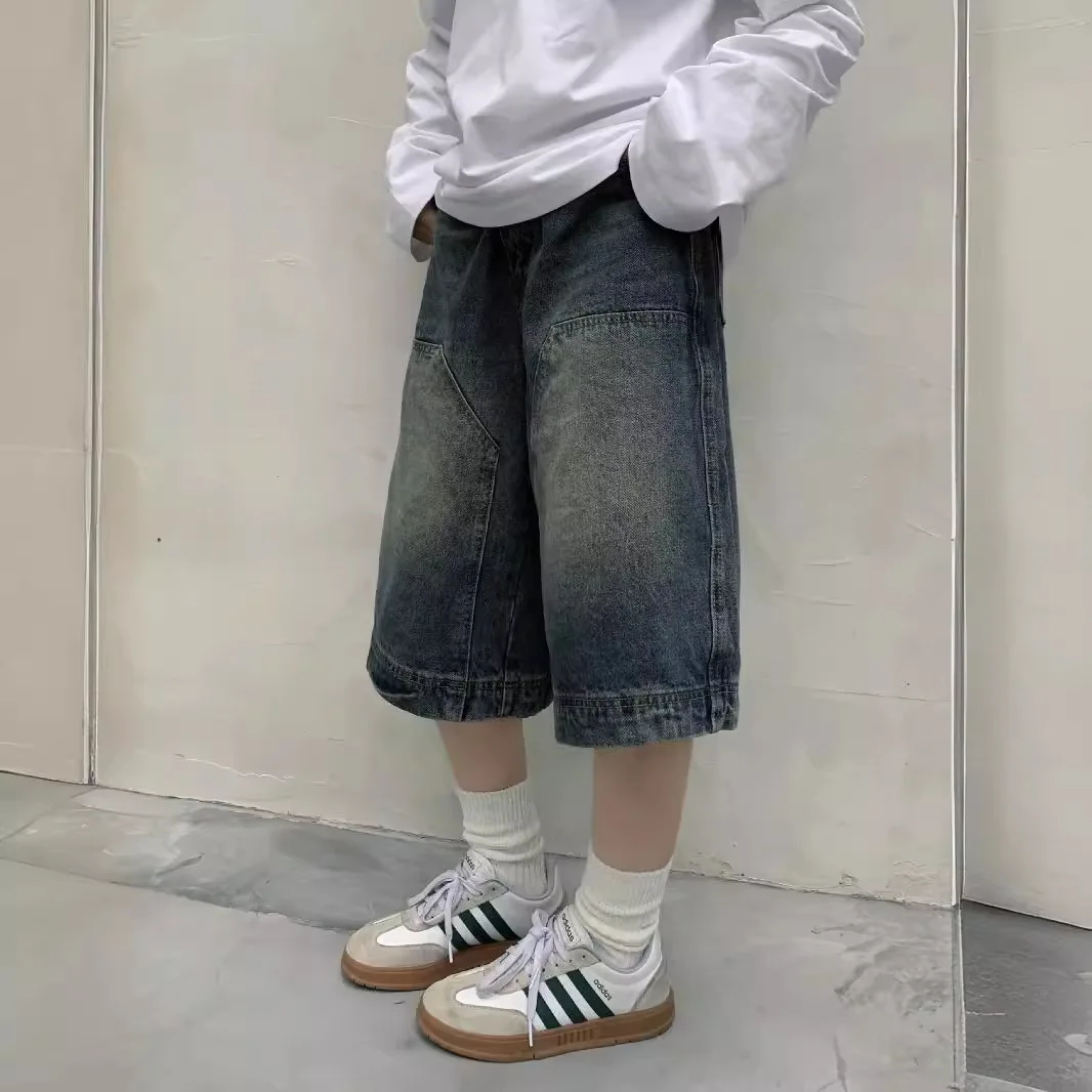 กางเกงยีนส์ขาสั้นทรงหลวมสไตล์ว - Street Fashion Denim บทวิจารณ์และราคา