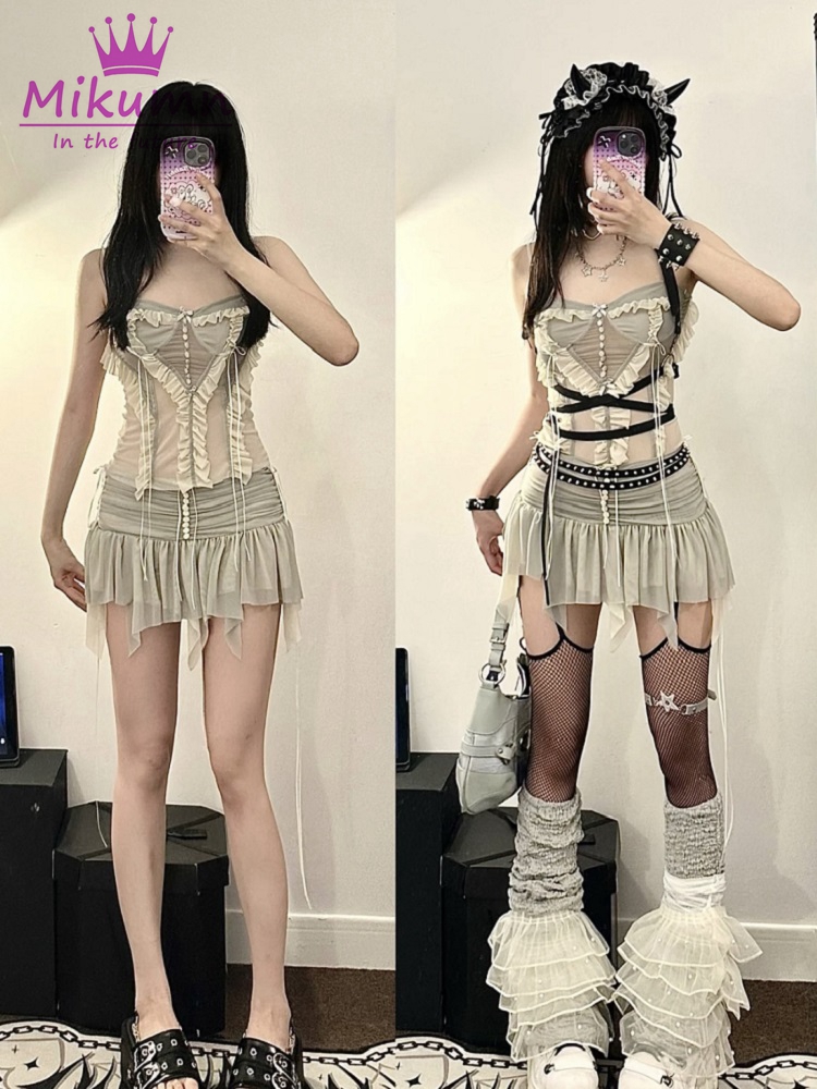 ชุดเสื้อผ้าสองชิ้นสำหรับผู้หญิ - Street Fashion Harajuku บทวิจารณ์และราคา