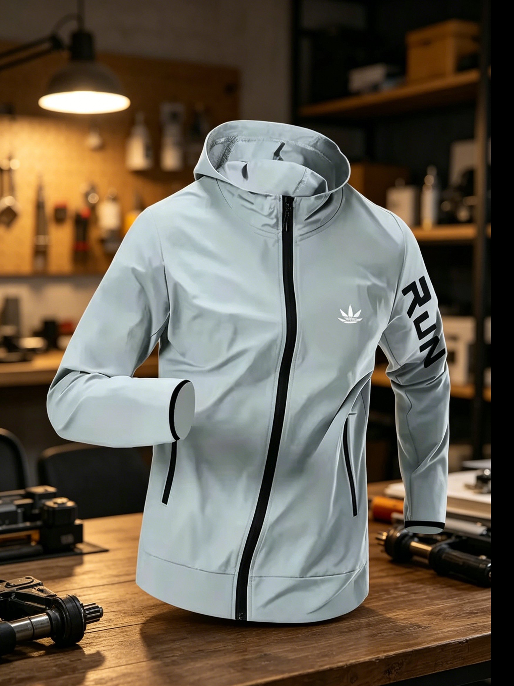เสื้อแจ็คเก็ตวิ่งมีฮู้ดสำหรับผ - Reflective Jacket Running บทวิจารณ์และราคา