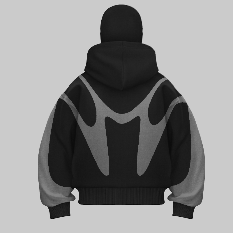Retro พิมพ์รูปแบบปีศาจหมวกคู่ส - Street Fashion Zip Up Hoodie บทวิจารณ์และราคา