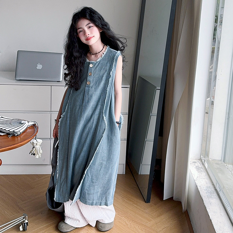 สไตล์หลวมเด็กหรูหราฤดูร้อน DEN - Street Fashion Denim บทวิจารณ์และราคา