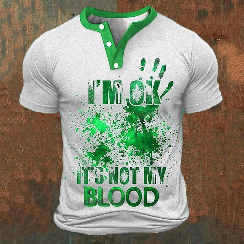 เสื้อเชิ้ตเฮนลีย์พิมพ์ลายตัวอั - Street Fashion Clothing บทวิจารณ์และราคา