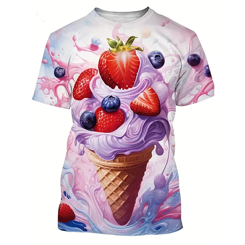 Ice Cream Color Fashion T-shir - Street Fashion Trend 2025 บทวิจารณ์และราคา