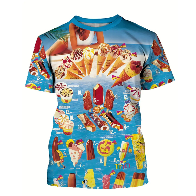 Ice Cream Color Fashion T-shir - Street Fashion Trend 2025 บทวิจารณ์และราคา