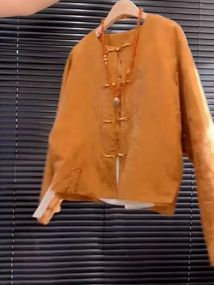 เสื้อซงจินปักลายดอกไม้สีส้มผ้า - Street Fashion In Chinese บทวิจารณ์และราคา