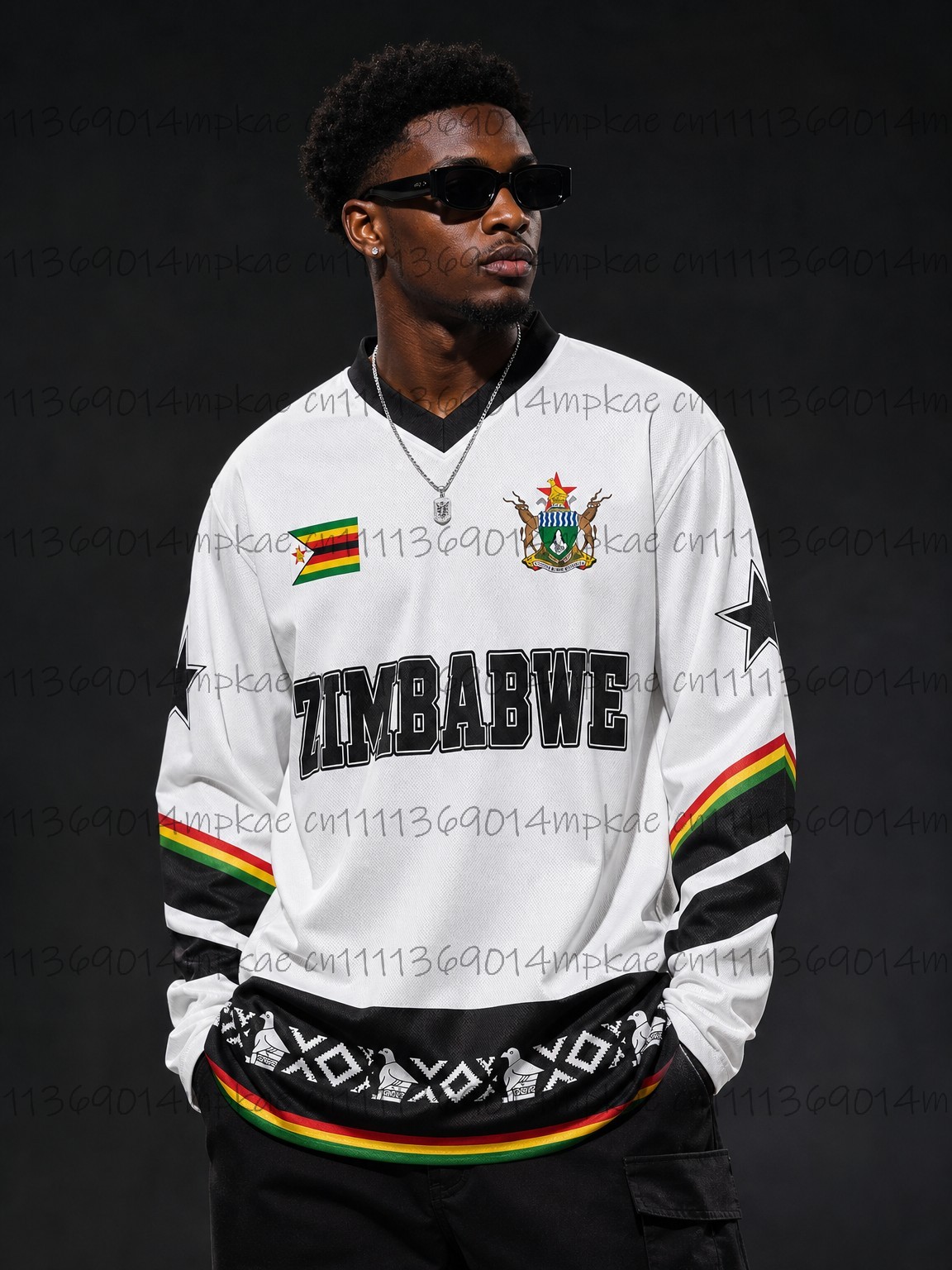 เสื้อยืดแขนยาวคอวีพิมพ์ลายสไตล - Street Fashion In China บทวิจารณ์และราคา